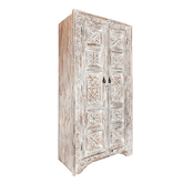 Indian Hand Carved Solid Wooden Cupboard Wardrobe D44